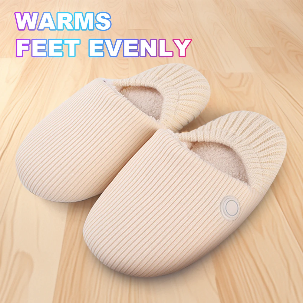 Unisex Electric Heating Shoes with 3 Heating Levels Warm Heated Slippers Rechargeable Foot Warmer Shoes for Cold Winter