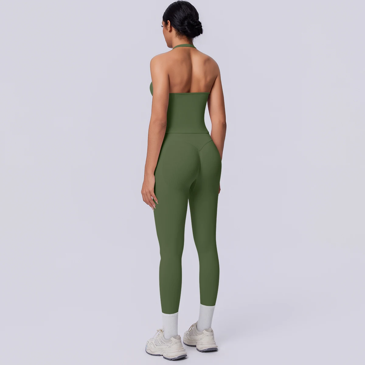 Sport Fitness Kleidung Damen Yoga Set Sommer Gym Lauf-Workout Top Yoga Weste Einfarbige Po-Formende Fitness Hose Yoga Set – Detail 16