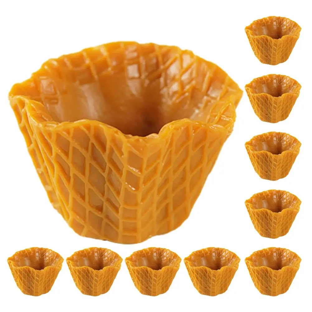 

12 Pcs Simulated Ice Cream Cone Charms PVC Wear Resistant DIY Craft Accessories Phone Case Decor Hairband Ornament Empty Model