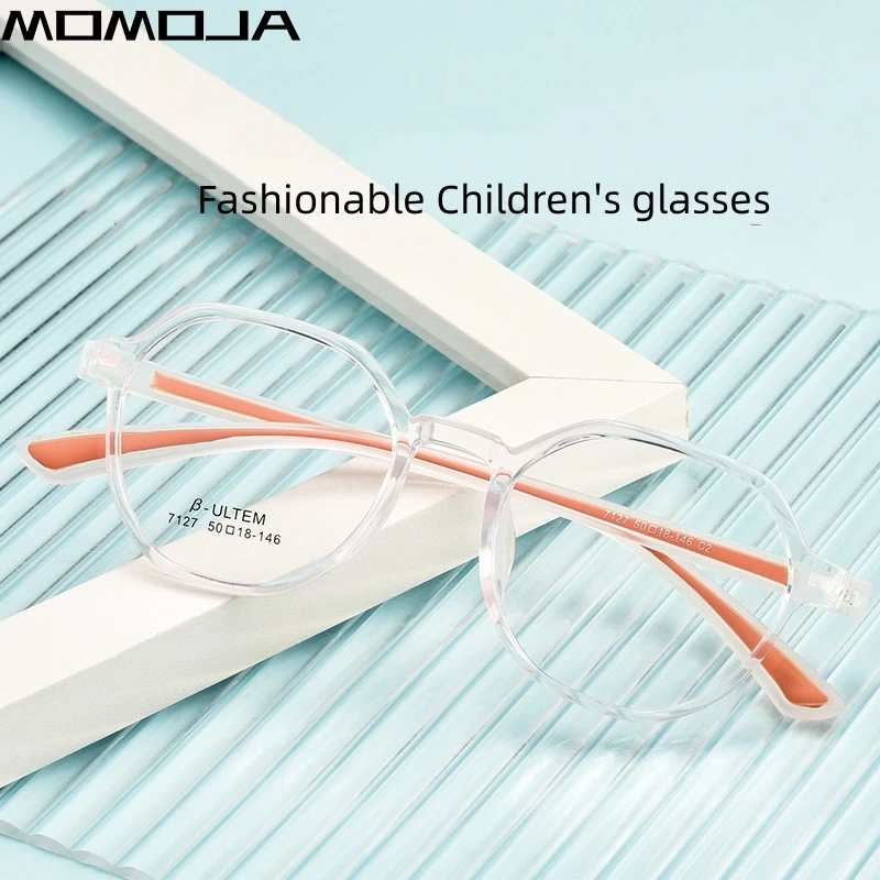 MOMOJA Ultra Light Eyewear Retro Round TR90 Children's Glasses Myopia Optical Prescription Eyeglasses Frame Boys And Girls 7127T