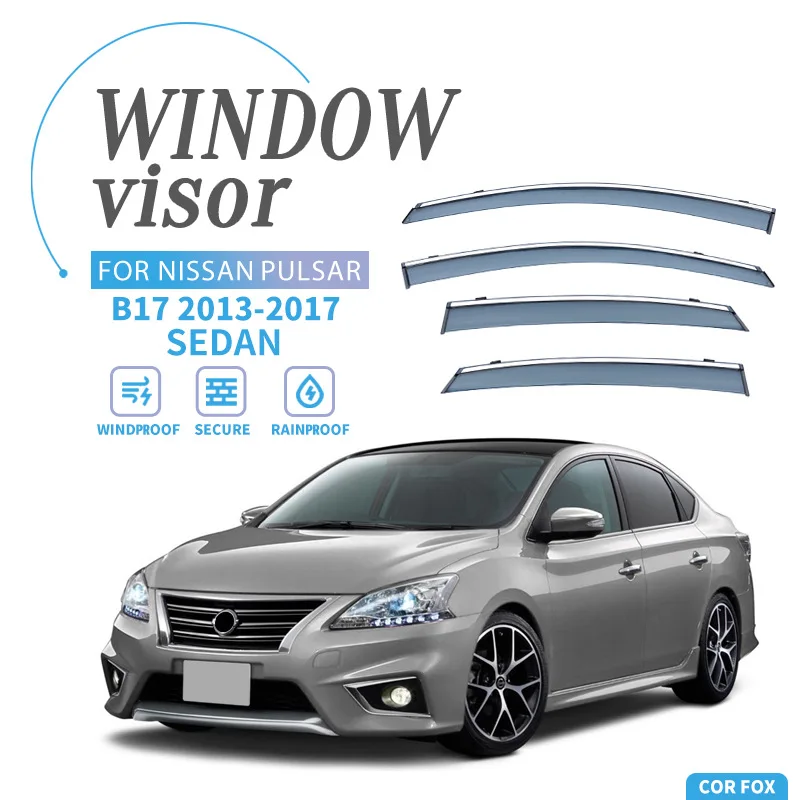 

For NISSAN Pulsar 2013-2018 Car Window Visor Awning Shelters Windshield Side Window Rain Sun Shade Auto Accessories Car Styling