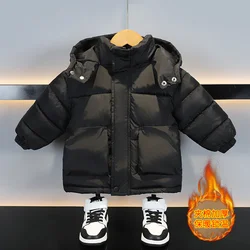 Boys Cotton Clothing Children's Thicken Jacket Baby Hooded Warm Coat Girls Winter Parkas New Kids Zipper Casual Outerwear