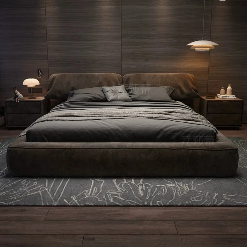 180x200cm Elephant Ear Fabric Bed Cream Style Modern Minimalist Double Bed for Master Bedroom & Nordic Ins Style furniture