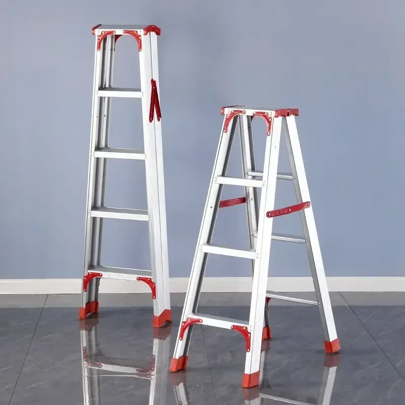 Firm Ladder Aluminum Alloy Thickened Herringbone Ladder Indoor Telescopic Aluminum Ladder Engineering Ladder Folding Staircase image 5