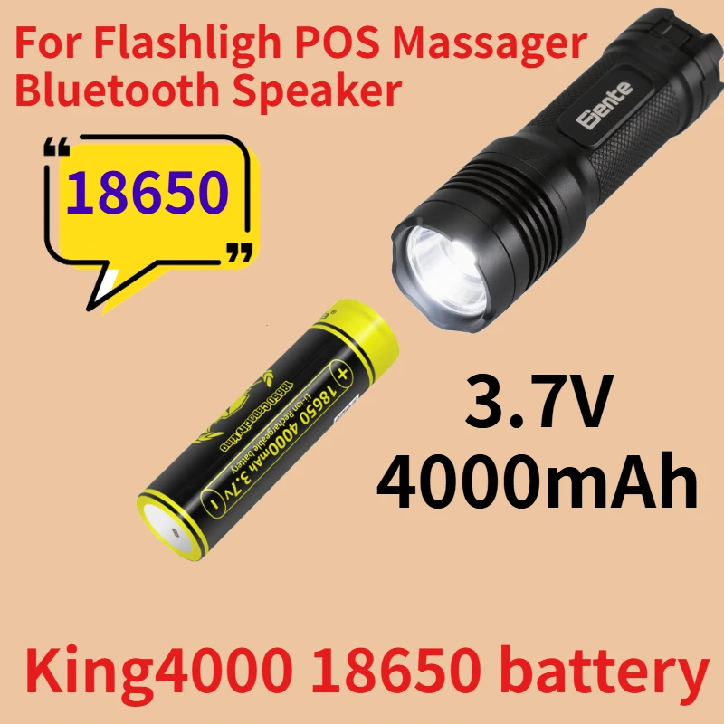 

Аккумулятор Lii-King4000 высокой емкости 18650 3,7 В 4000 мАч, перезаряжаемые батареи для фонарика, массажера, Bluetooth-колонки