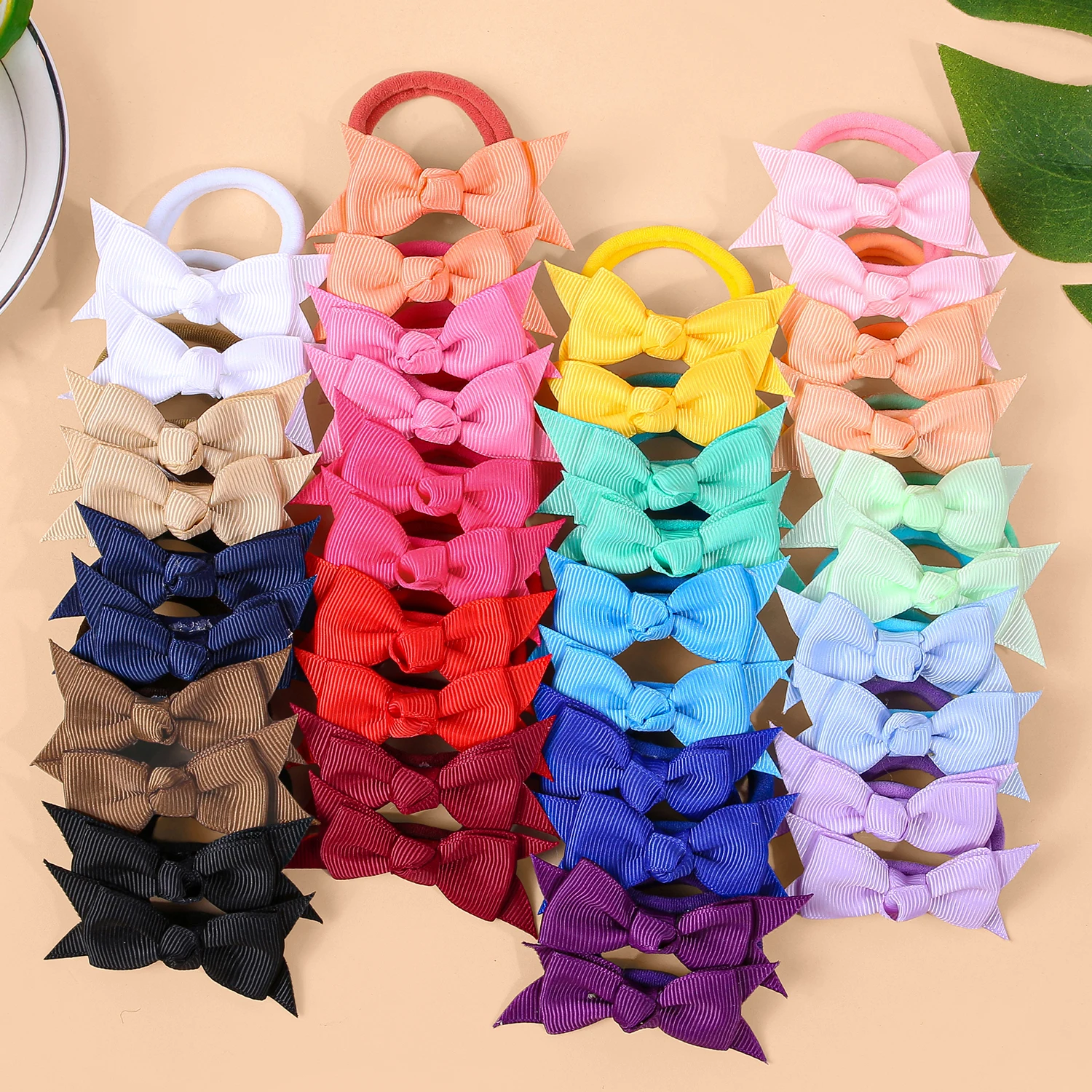 10/40 stücke Band Schwalbenschwanz Bogen Haar Seil Für Mädchen Nette Elastische Nylon Haar Krawatten Für Kinder Frauen Pferdeschwanz Täglichen haar Zubehör – Detail 7