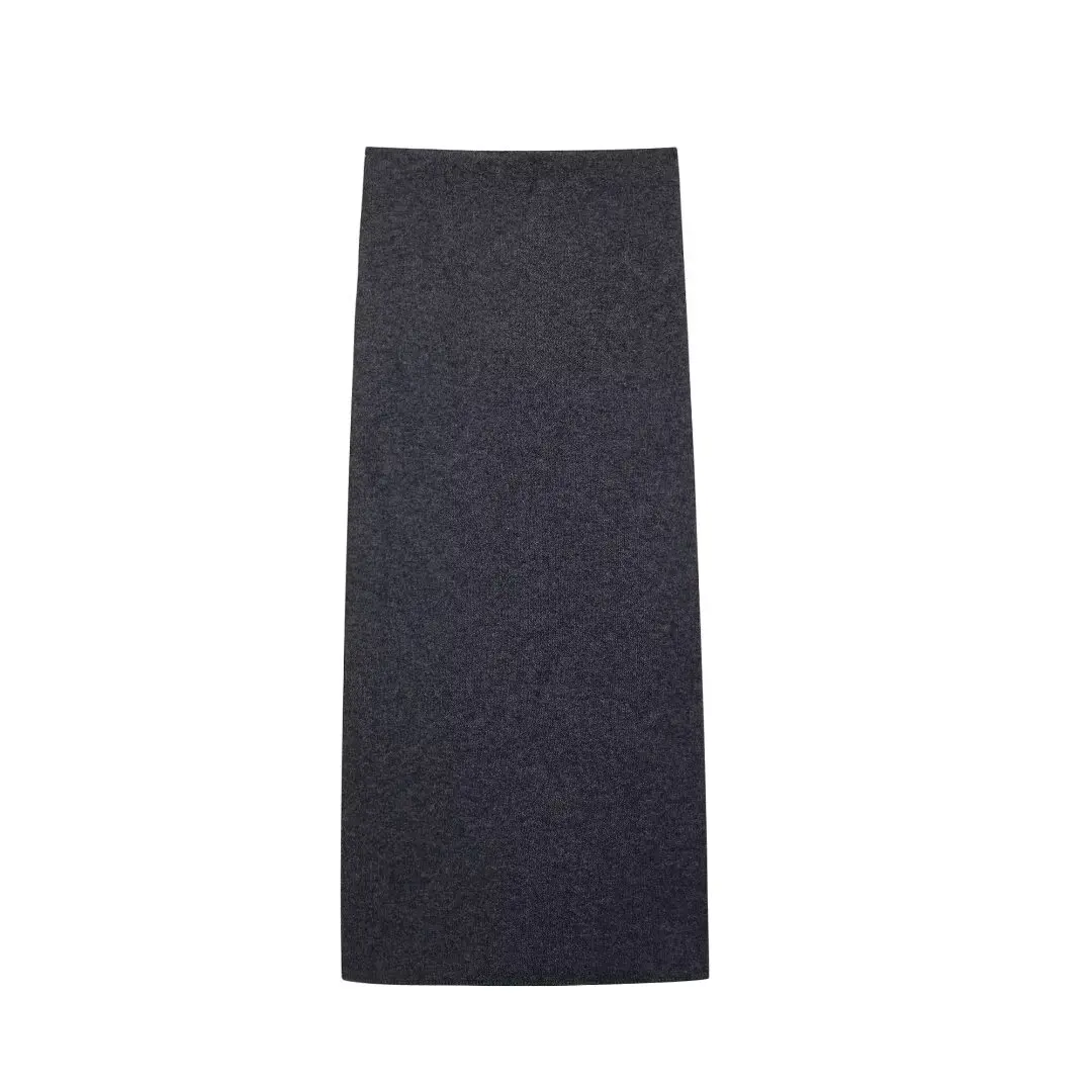 HH Herbst Frauen Mode Oansatz Gestrickte Langarm Mantel Diamant Muster Mit Gürtel Schmücken Strickjacke + Split Saum Hüfte Midi rock 6