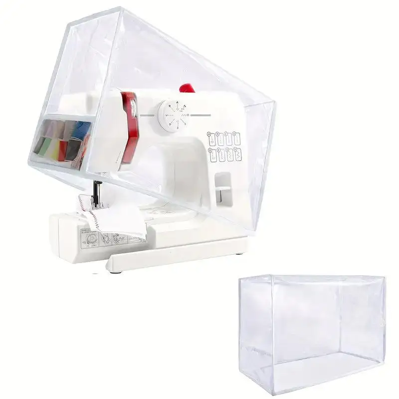 Transparent Sewing Machine Protective Dust Cover with Storage Pockets Universal Fit Most Models for Home Sewing Use