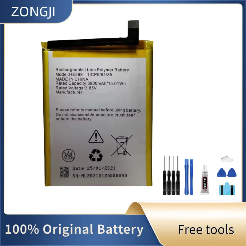 ZONGJI New Compatible Battery For AT&T Cricket Ovation 2 Maestro Max ORIGINAL EC1002 3900mAh HE399 Batteries + Free Tools