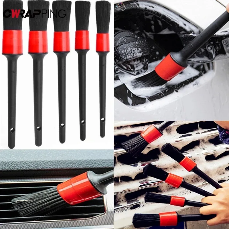 

5 шт., щетка для мойки автомобиля, мягкая щетка, щетка для деталей, инструменты для чистки салона автомобиля, маленькая щетка для чистки воздуховыпускного отверстия кондиционера