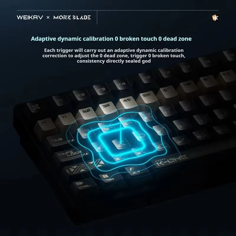 Weikav K-One80 جميع الألومنيوم الرياضة الإلكترونية المحور المغناطيسي لوحة المفاتيح فحص عالية الأداء FPS 0.005RT 8k السلكية لعبة لوحة المفاتيح هدية