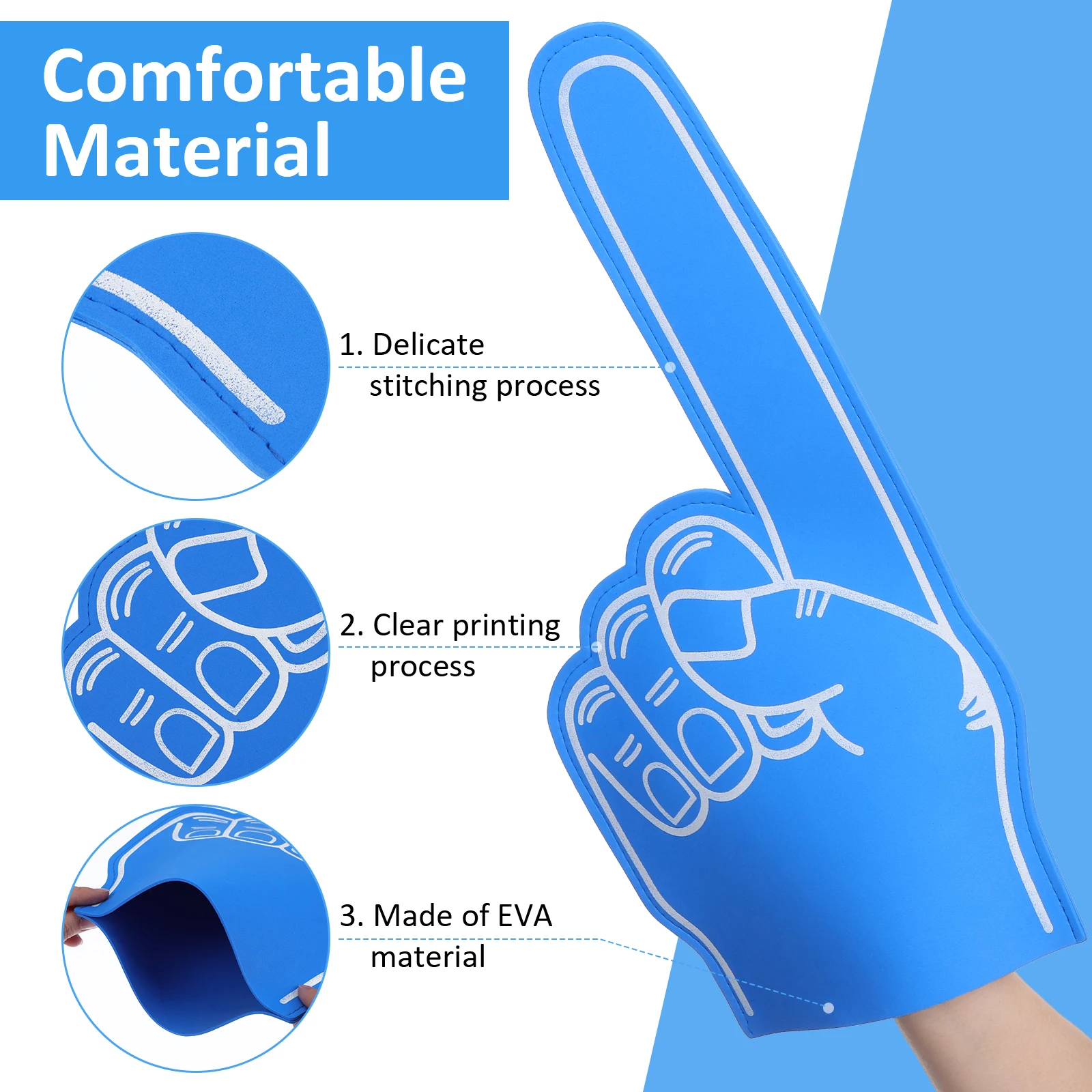 

4 Pcs Foam Finger Cots Large Size Anti EVA Material Football Party Favors Cheerleading Props Sports Event Supplies Giant