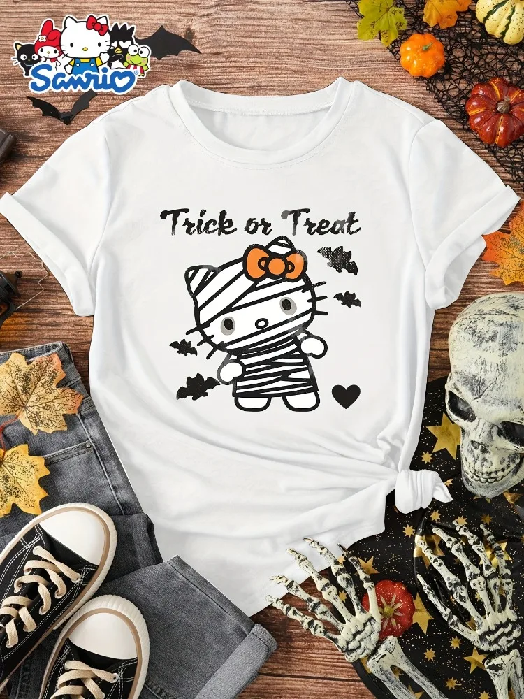 

Женская повседневная элегантная футболка с круглым вырезом и принтом летучей мыши и травмы на Хэллоуин, модная повседневная универсальная рубашка в винтажном стиле