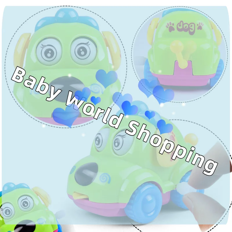 Brinquedo de Corda Infantil: Carro de Desenho Animado Criativo e Fofo com Corda, Pequeno Animal de Brinquedo, Presente para Bebês