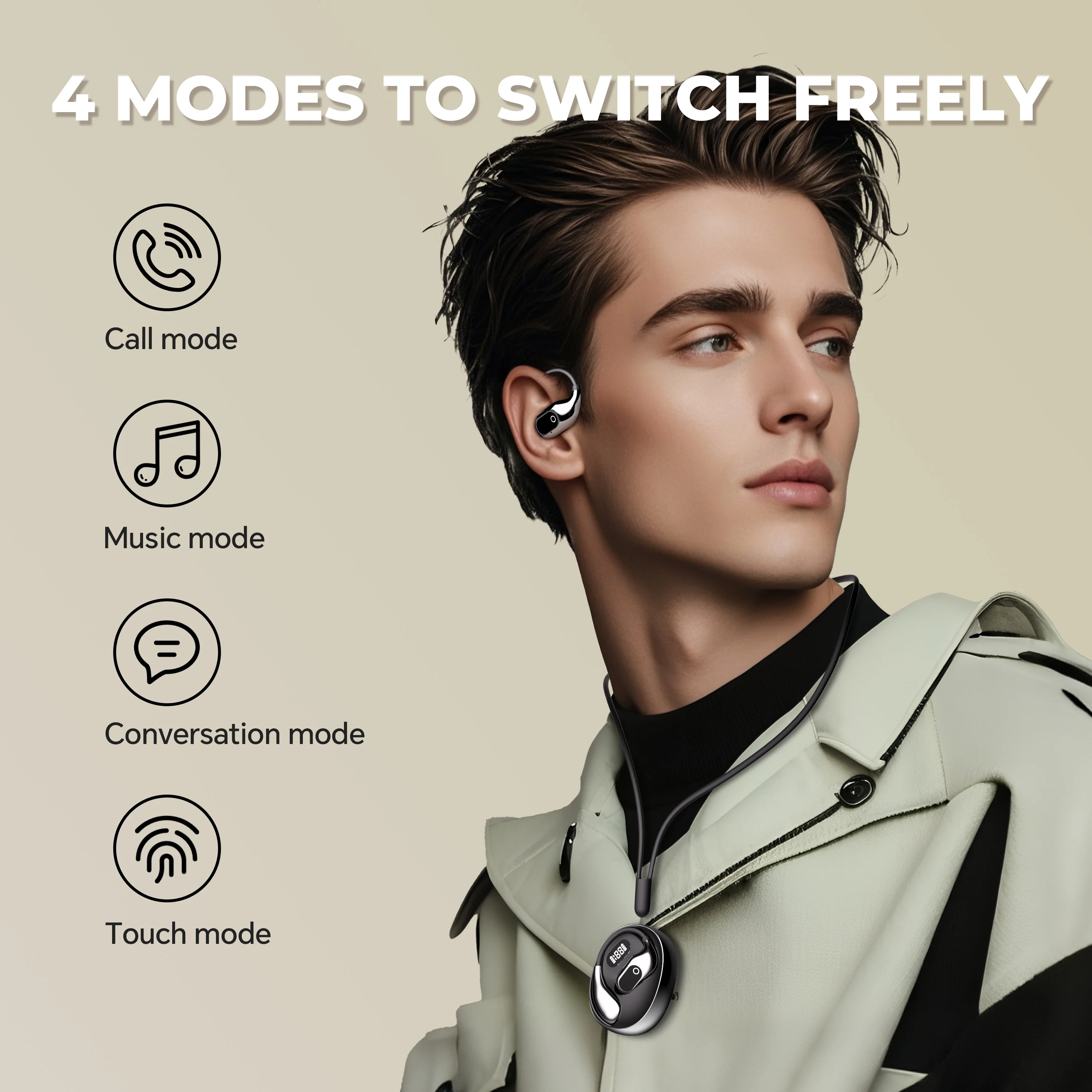 AI Translator Earbuds Real-Time Language Translation Headphones 144 Languages Wireless Bluetooth Earphone Headset for For Travel