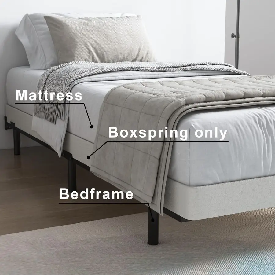 

Металлическое основание для матраса 4 дюйма, для односпальной кровати, усиленное, нескользящее, простое в сборке