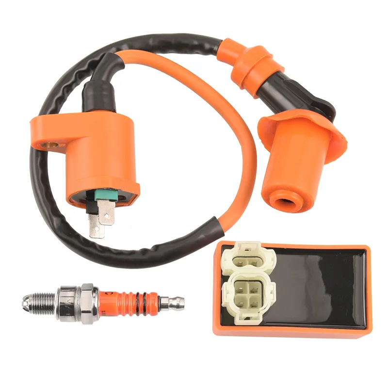 High Performance Ignition Coil Racing 6pin CDI Spark Plug Set for Gy6 150cc 125cc 50cc Scooter Motorbike Parts