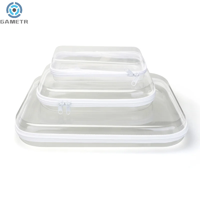 Poudres élaborées en plastique à fermeture éclair, 1 pièce, bacs de rangement, empilables, étanches, à fermeture éclair, coque rigide transparente