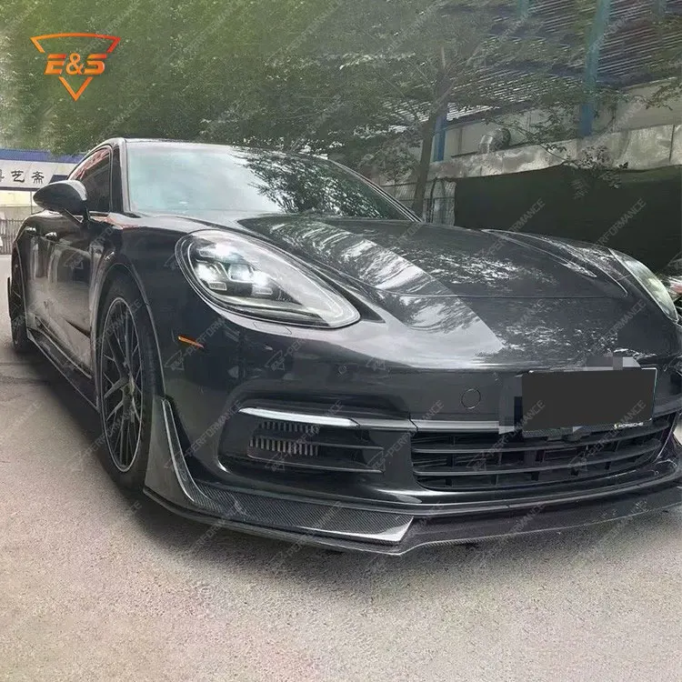 Front Lip for Porsche Panamera 971 Upgrade to Carbon Fiber Style Front Lip