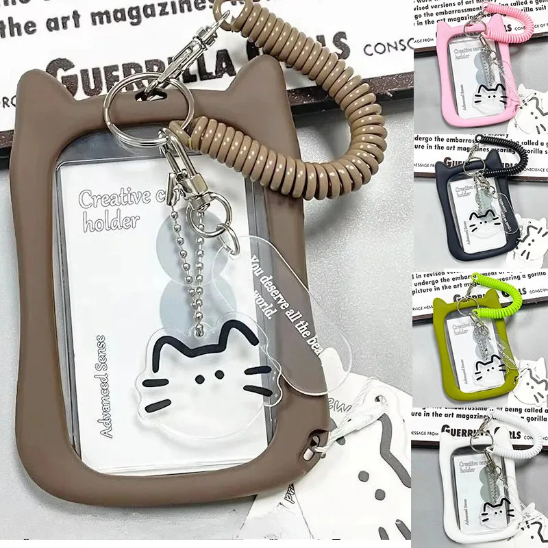 Niedliche transparente Kartenhalter-Hülle für Studenten, IDCampus, Mahlzeit, Karte, Bus, Pass, Ins-Stil, Lanyard mit Hülle, Kartenhülle