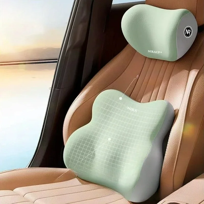 Auto-Lendenstütze, Kopfstütze, Lendenkissen-Set, Sitzkissen, Rückenlehne, Lendenstütze, Nackenkissen, Lendenkissen, Büro.