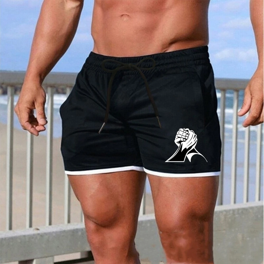 

Мужские быстросохнущие спортивные шорты: свободный крой, легкие, повседневные, в американском стиле, для тренировок, бега и фитнеса, длина 3/4.