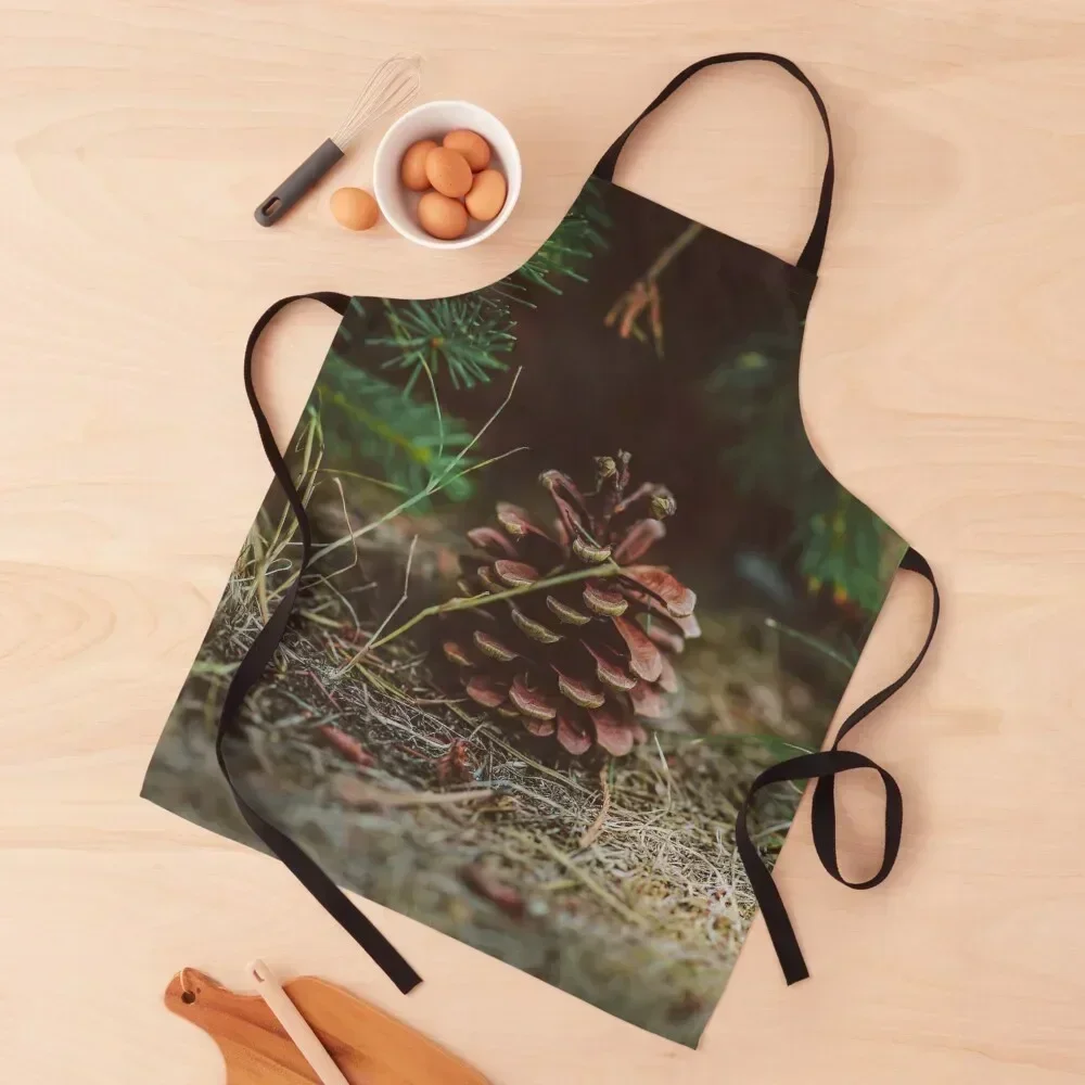 

Pine cone in the deep forest. Apron work ladies kitchen item Kitchen New 2022 Year Hairdressing Hairdresser Accessories Apron