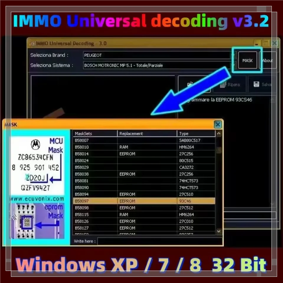 الأكثر مبيعًا EcuVonix 3.2 IMMO Universal Decoding V3.2 إزالة IMMO مع Keygen Unlimited Crack #1