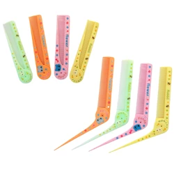 Peine plegable de dibujos animados para niños, peine de cola puntiaguda portátil, cepillos de plástico para el cuidado del cabello para niños y niñas, 1 unidad