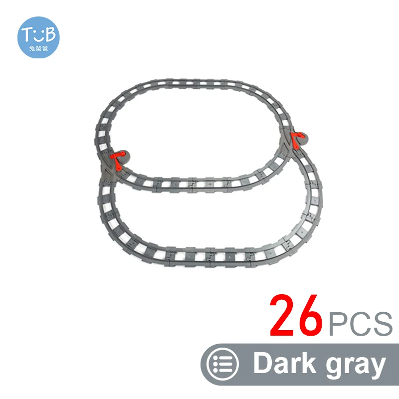 Accessoires voor treinspoor voor kinderen Grote bouwstenen DIY-spoorwegspeelgoed Grote blokken Compatibel Duploed STEM Educatief cadeau Peuters