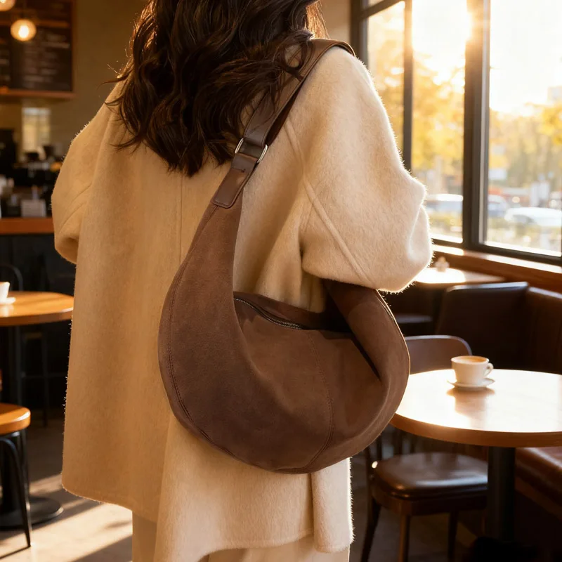 

Dumplings Faux Suede Tote Bag Women Shoulder Bag Women Handbags Ladies Business Handbags For Women Casual Hobos Shopping Bag