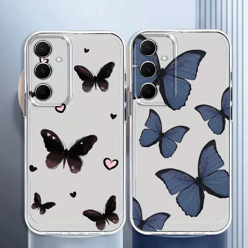Butterfly Beautiful Art For Samsung Galaxy A73 A72 A71 A55 A54 A53 A52 A51 A33 A25 A22 A15 A14 A05 TPU Transparent Phone Case