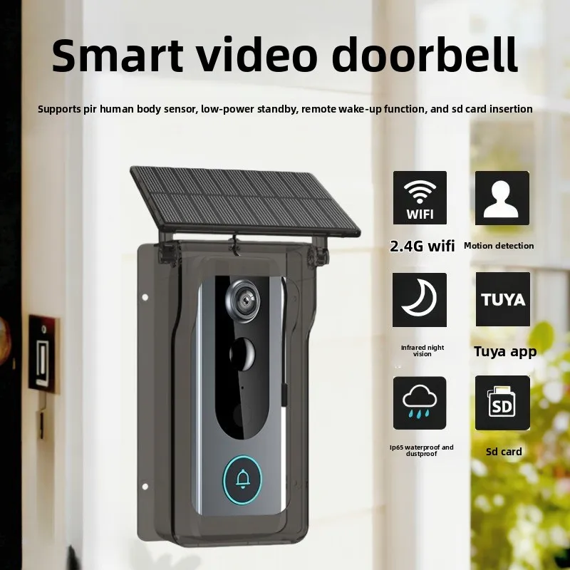 Tuya Smart Wireless Video Doorbell Camera, Wide Angle HD Night Vision, Two-Way Audio Intercom Home Security Monitor