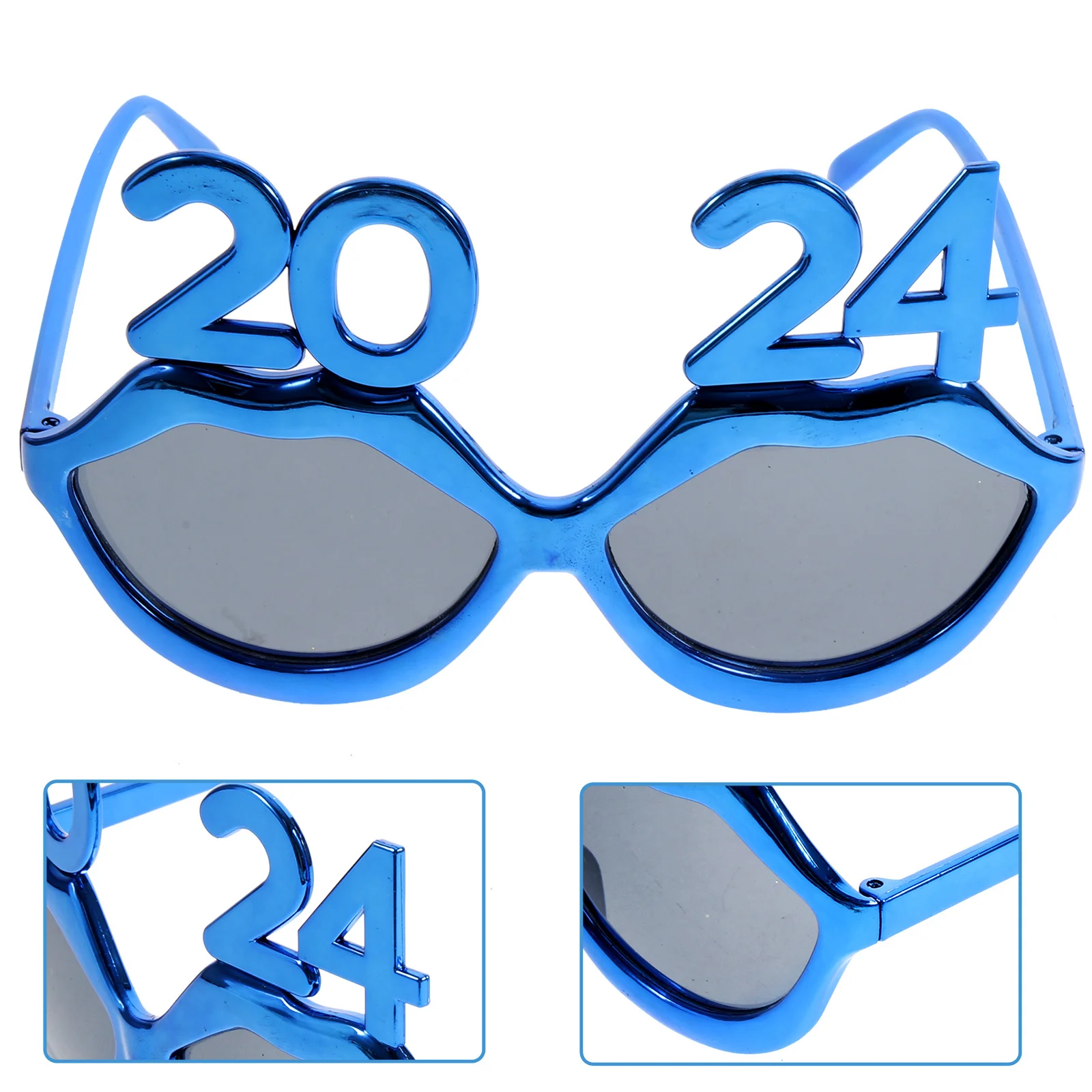 

New Year 2024 Number Eyeglass Pc Material Party Glasses Festival Decor Funny Creative Photo Props Reusable Safe for Family