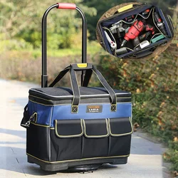 Tool Bag Wheeled Oxford Cloth Reinforced Portable Hardware Storage Bags Electrician Professional Repair Tools Organizer Boxes