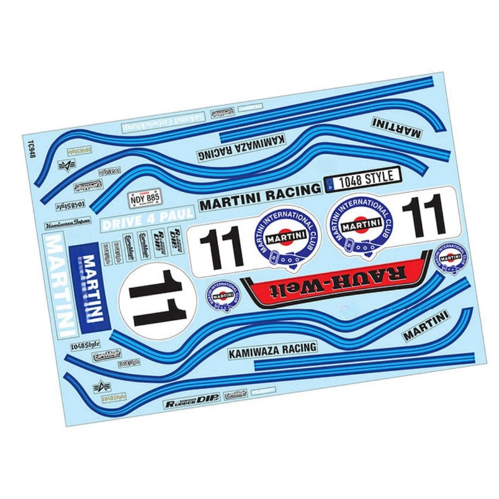 TC948 1/10 Porsch RWB 993 Martini Sticker for RC Drift Car body