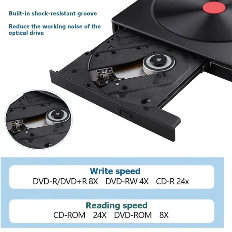 [NEW!A25P】 External CD DVD +/-RW Burner USB 3.0 Type-C BD/DVD/CD ROM Reader Reader DVD Player Drive For PC Laptop Desktop