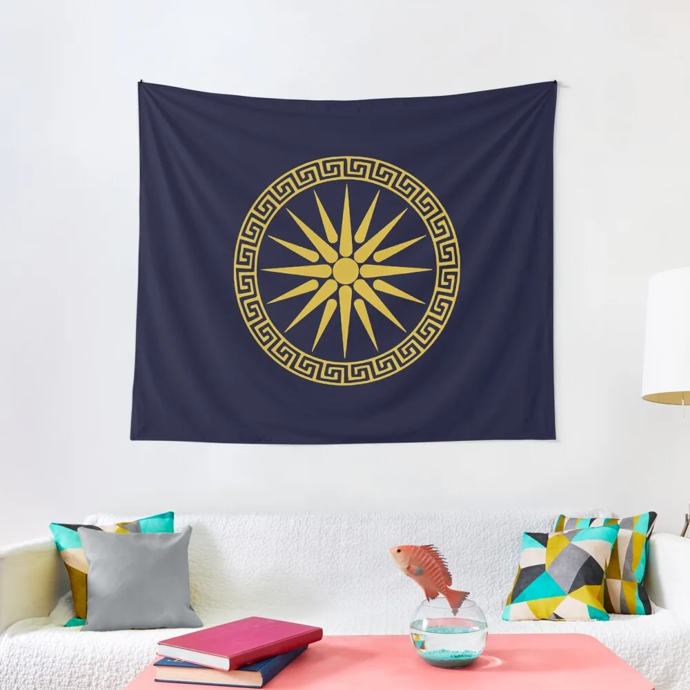 

Vergina Sun Macedonian Star Argead Ancient Greek Pride Tapestry Wall Carpet Bedroom Decor Aesthetic Anime Decor Tapestry
