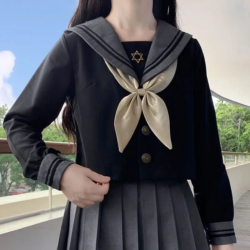 Internet celebrity magic makes JK uniform dress for women in spring and summer orthodox original long short sleeved mid length s
