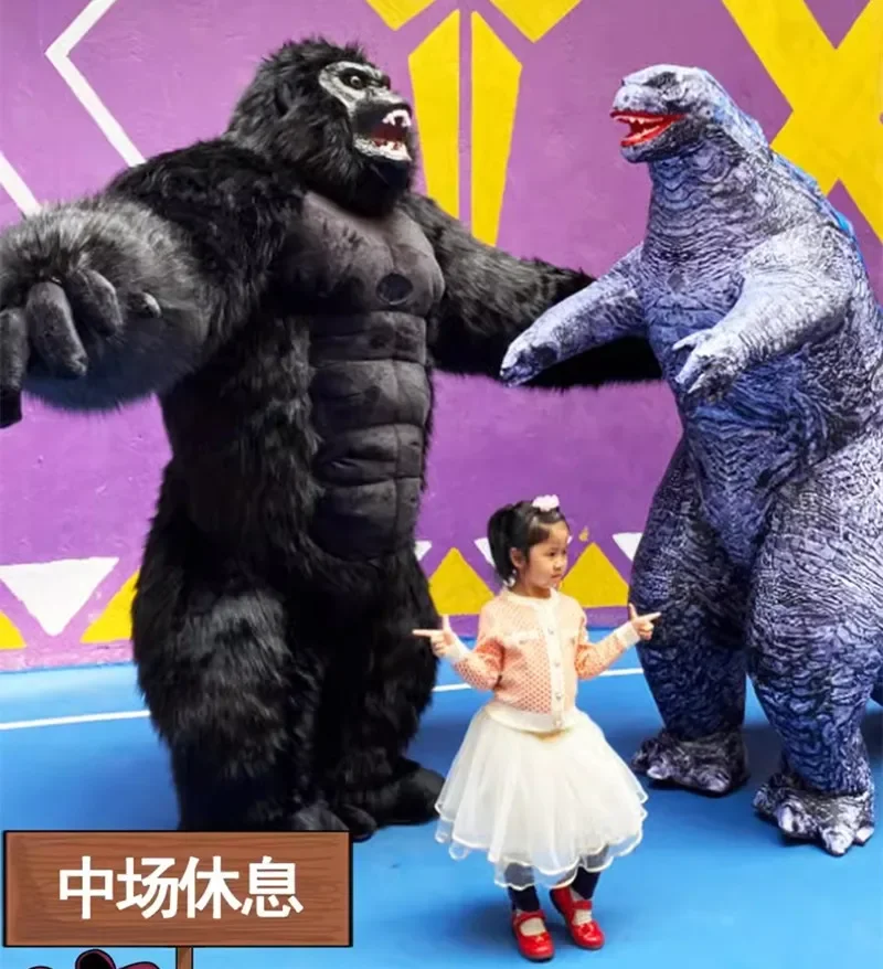 260cm Cosplay Inflatable Monster dinosaur Gojira doll cloth Mascot Costume Fancy Dress Party Advertising Ceremony perform show