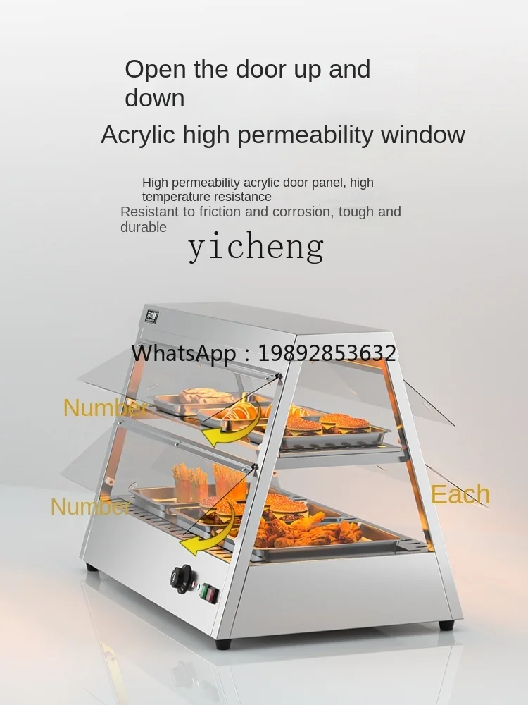 ZF Heated Display Cabinet Commercial Heating Constant Temperature Cake Cooked Food Egg Tart Display Cabinet