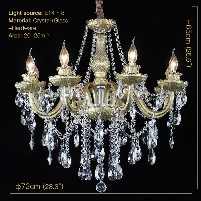 FAIRY European Crystal Candle Pendent Lamp Luxury Living Room Restaurant Bedroom Villa Clothing Store Beauty salon Chandelier