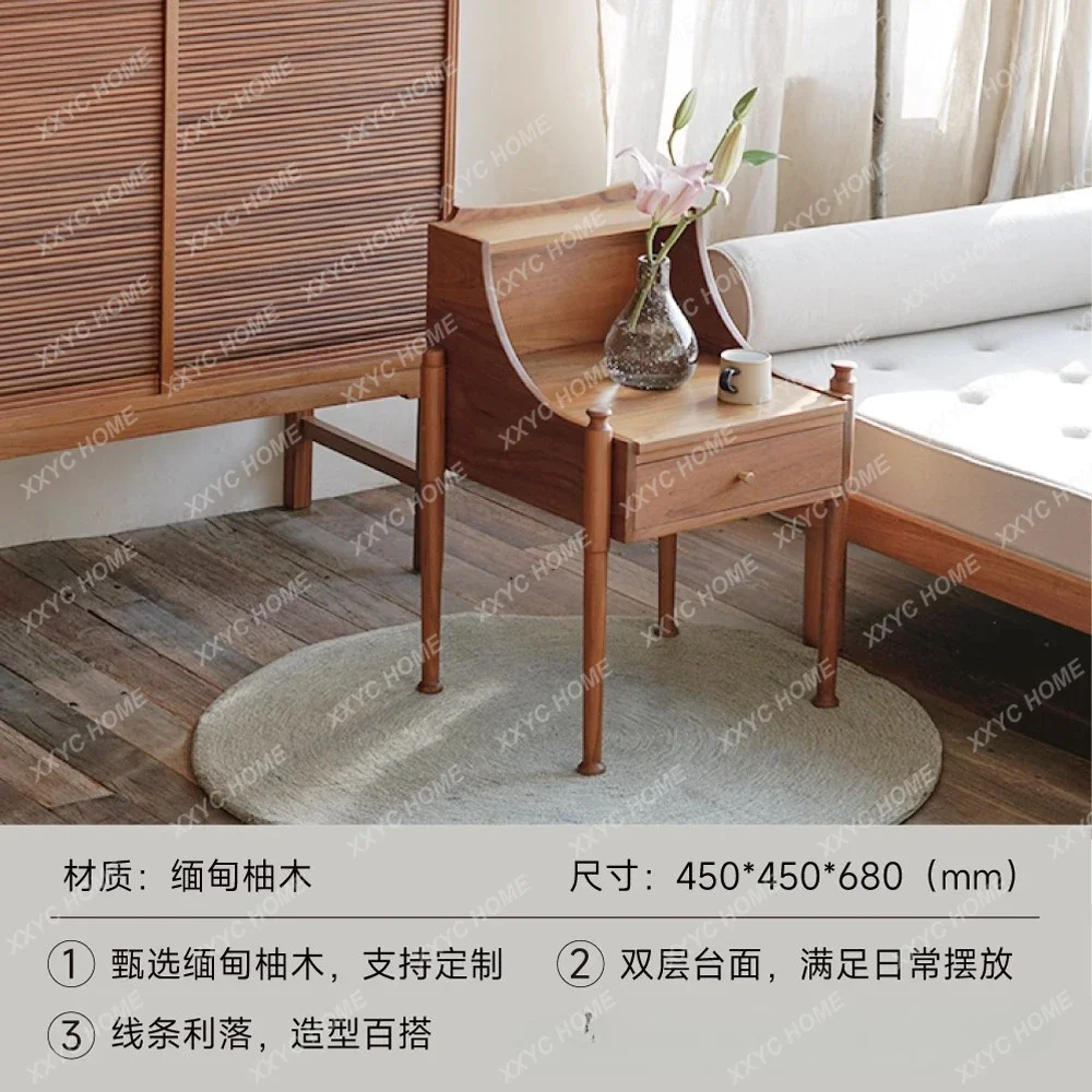 HMJ  Vintage Bedroom Bedside Tables     Furniture Burmese Teak Lockers