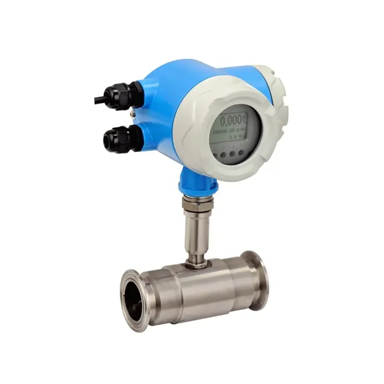 Stainless steel hot water flow meter  turbine waste water liquid flowmeter chemical turbine digital flow meter