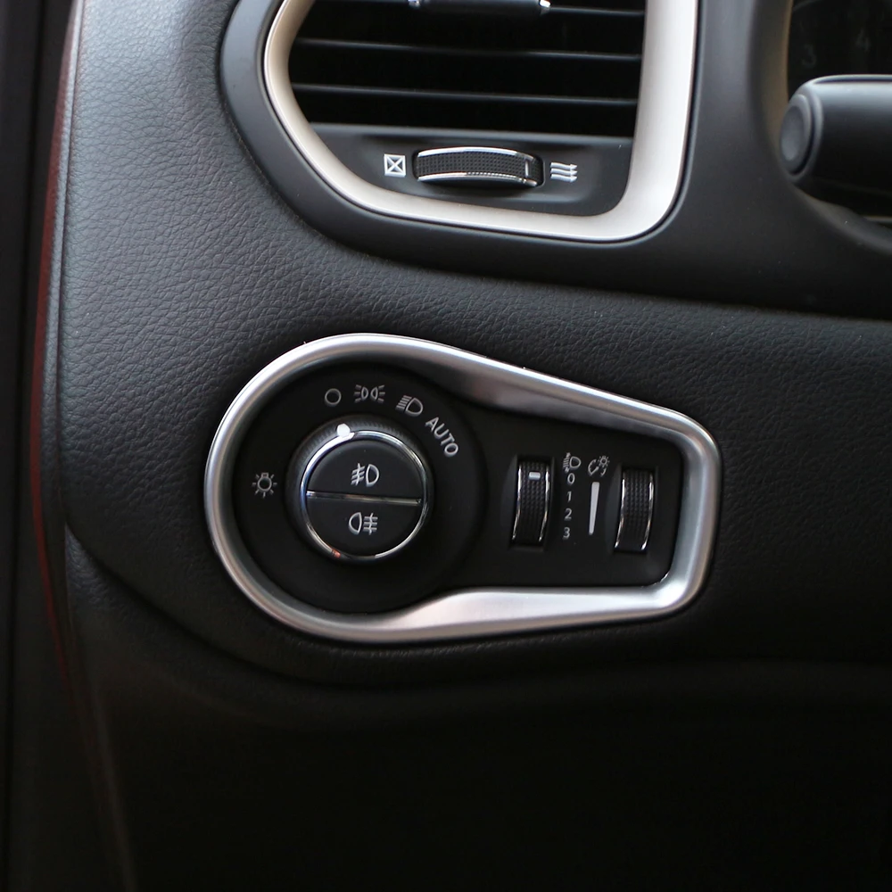 Przycisk regulacji reflektorów samochodowych ABS Naklejka na osłonę przełącznika dla Jeep Renegade 2015 - 2023