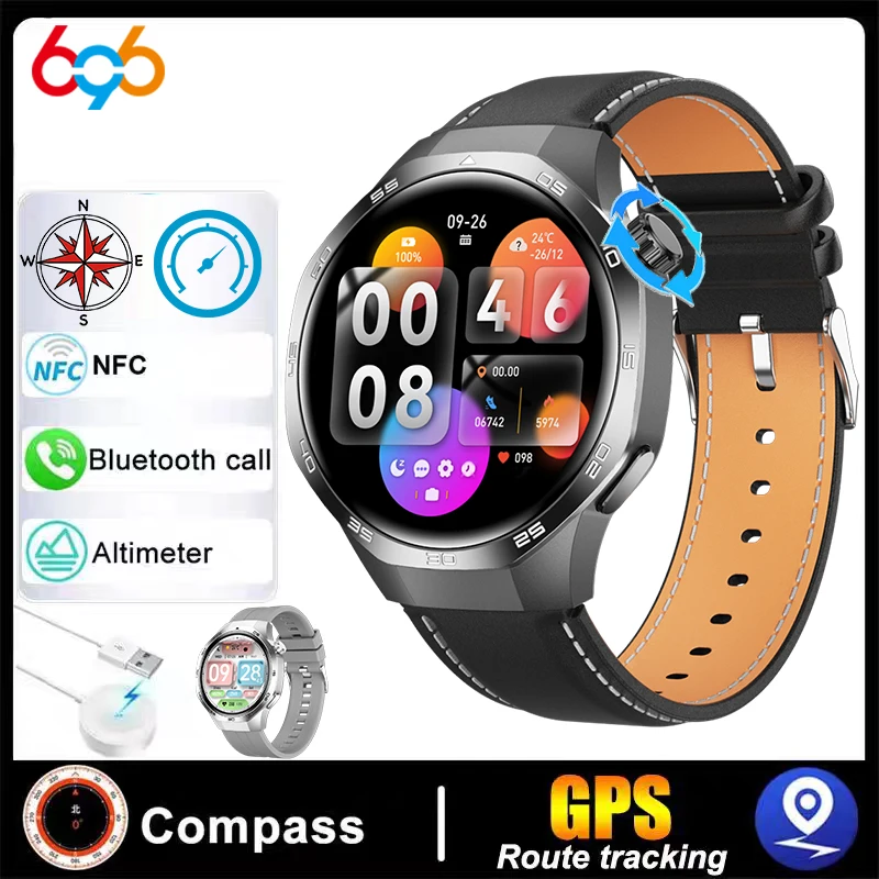 

Новые уличные умные часы для мужчин, GPS-трек, SOS-часы, компас, высотомер, водонепроницаемые, с синим зубом, умный браслет, NFC, монитор здоровья