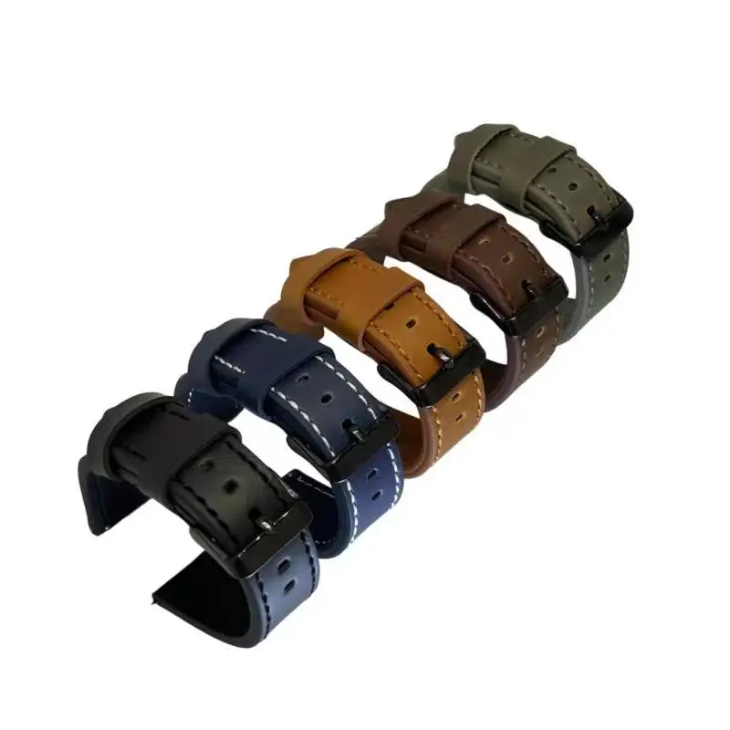 Black Intelligent Watch Strap Switch Unisex Suitable for Various Mechanical Wristwatches with Raw Edge Black Buckle Strap