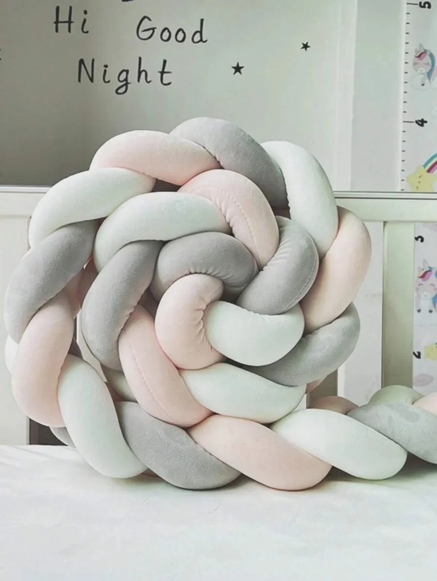 

Бампер для детской кроватки 3M, длинный, плетеный из трех нитей, с узлами, защита от ударов, обрамление для новорожденных, защита периметра кровати