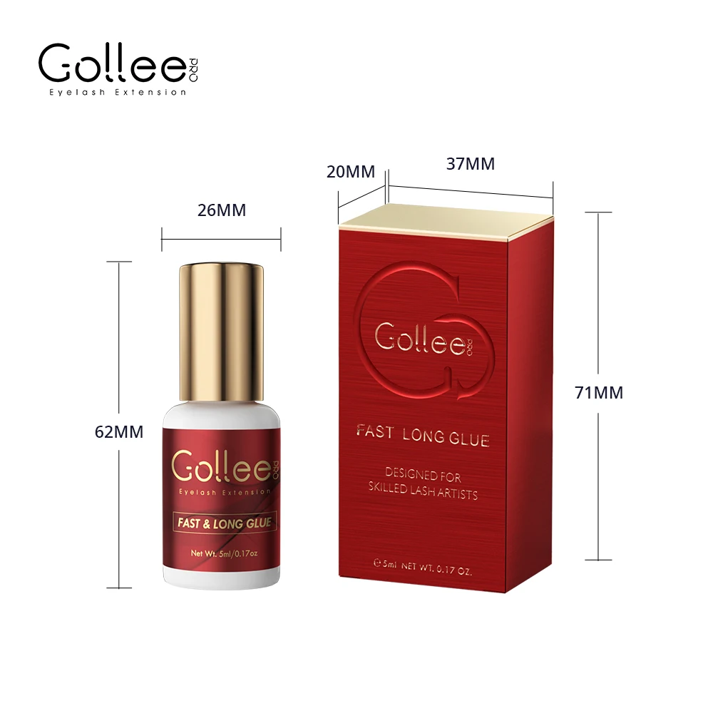 Gollee Lash Extension Glue Makeup Tools 5ml Lash Glue Wholesale Eyelash Extension Glue Waterproof 1s Fast Drying Lash Extension