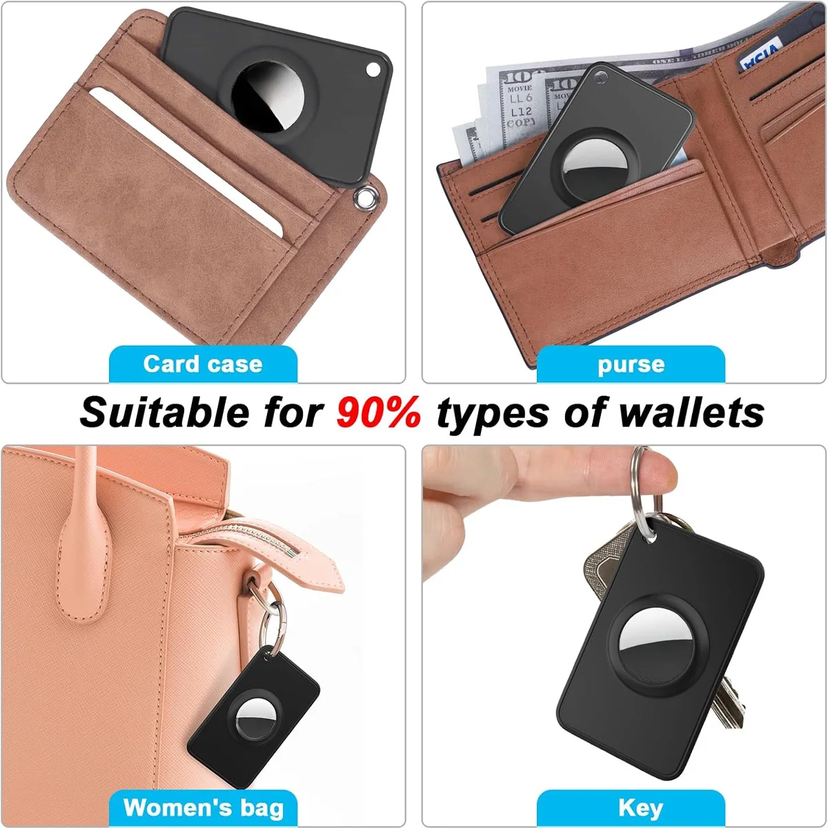 Ultra Wallet Card Holder for Air Tag Soft Silicone Protective Cover Anti-lost Card Tracker Airtag Case for Wallet Handbag Pocket image 2